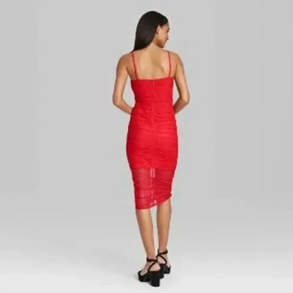 NWT Red sheer 1/2 sexy dress stretchy XXL wild fable - Picture 2 of 2